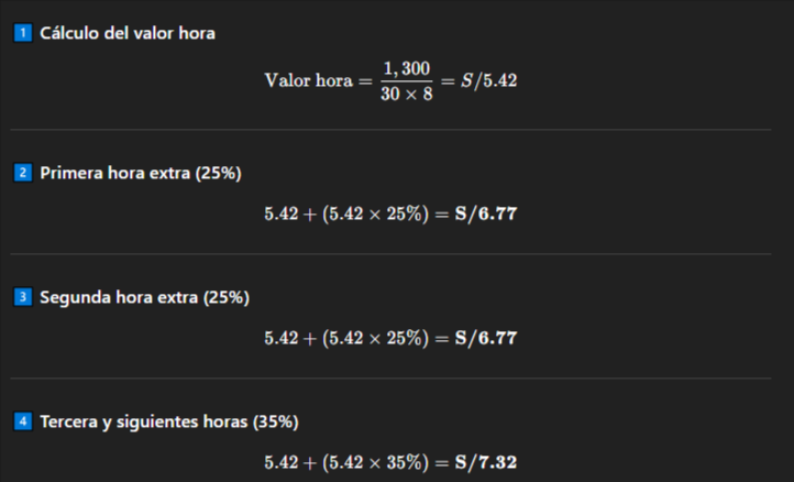 formula de calculo horas extras formula de calculo horas extras
